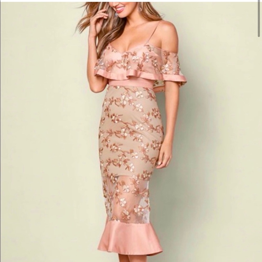 Venus floral embroidered dress